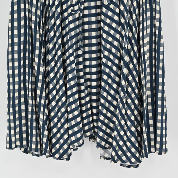 Vineyard Vines Gingham Moonshine Dress Womens Size XS Navy Blue Tie Sleeveless - Picture 10 of 12